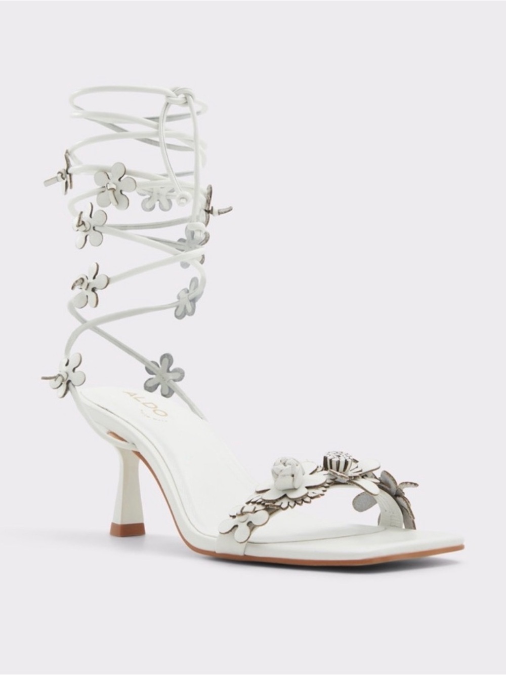 Aldo Fiorela Tie Sandals in White/Bone - 7.5